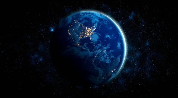 우주에서 본 지구의 현실적 인 지표면 과세계 지도 — 스톡 사진