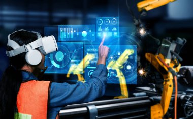 Dijital endüstri ve fabrika robotik teknolojisi için gelişmiş robot kol sistemi