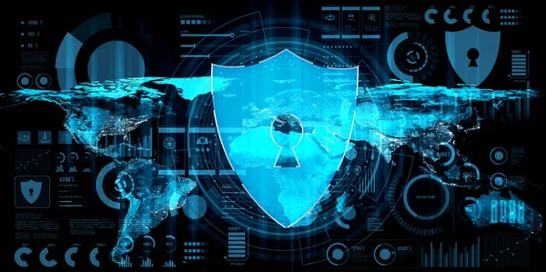 Tecnología de seguridad cibernética y protección de datos en línea en percepción innovadora — Foto de Stock