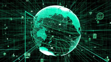 Genel çevrimiçi internet ağı ve IOT konsepti