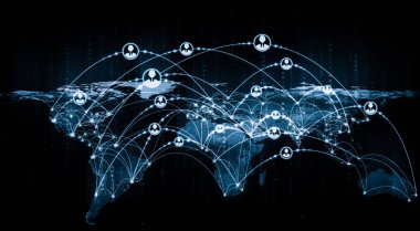 Yenilikçi algıda insanlar ağ ve küresel dünya bağlantısı