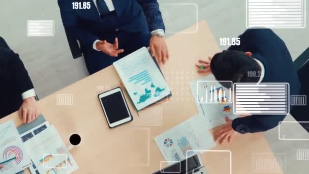 Visuais criativos de empresários em reunião de pessoal corporativo — Vídeo de Stock