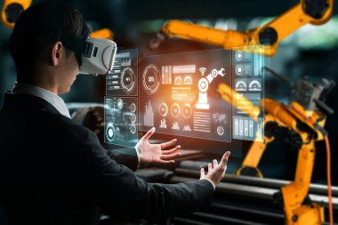 Dijital endüstri ve fabrika robotik teknolojisi için gelişmiş robot kol sistemi