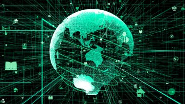 Genel çevrimiçi internet ağı ve IOT konsepti