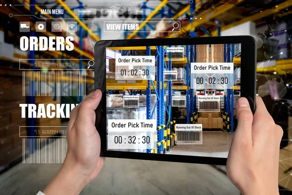 Smart warehouse management system using augmented reality technology — Stock Photo, Image