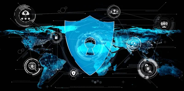 Tecnología de seguridad cibernética y protección de datos en línea en percepción innovadora — Foto de Stock