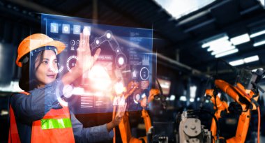 Dijital endüstri ve fabrika robotik teknolojisi için gelişmiş robot kol sistemi