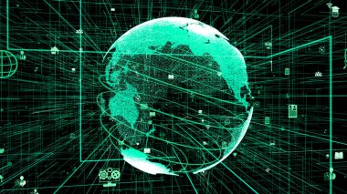 Genel çevrimiçi internet ağı ve IOT konsepti