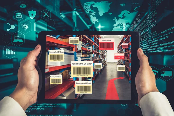 Smart warehouse management system using augmented reality technology — Stock Photo, Image