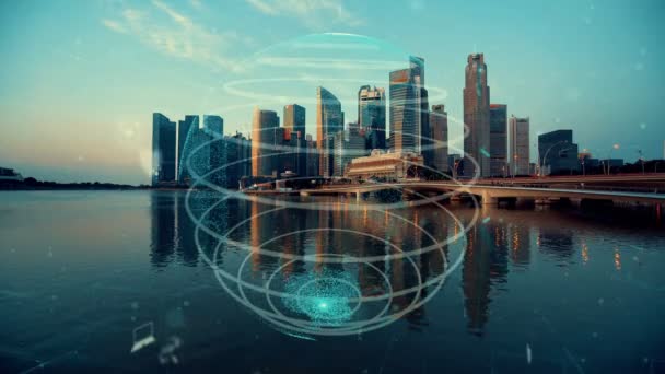 Connessione globale e modernizzazione della rete internet nelle smart city — Video Stock