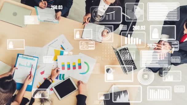 Visuais criativos de empresários em reunião de pessoal corporativo — Vídeo de Stock