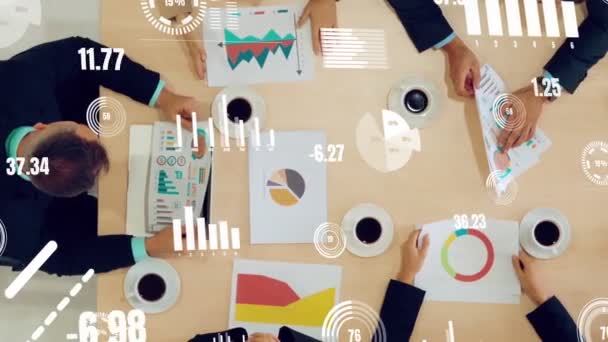 Creative visual of business people in corporate staff meeting — Stock Video