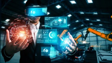 Dijital endüstri ve fabrika robotik teknolojisi için gelişmiş robot kol sistemi