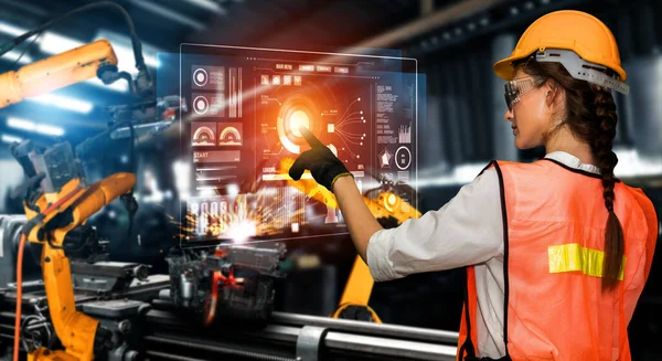 Dijital endüstri ve fabrika robotik teknolojisi için gelişmiş robot kol sistemi