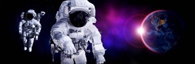 Astronot uzay yürüyüşü yaparken uzay istasyonu için çalışır.