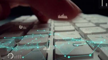 Bilgisayarda iş dünyasının yaratıcı görüntüsü büyük veriler ve finans analizi