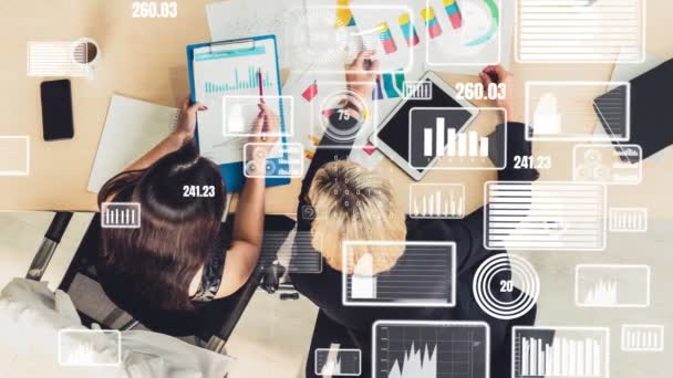 Visuais criativos de empresários em reunião de pessoal corporativo — Vídeo de Stock