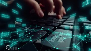 Bilgisayarda iş dünyasının yaratıcı görüntüsü büyük veriler ve finans analizi