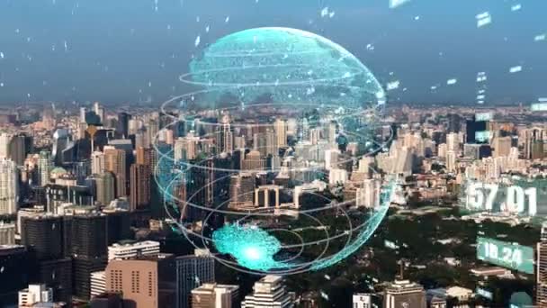 Connessione globale e modernizzazione della rete internet nelle smart city — Video Stock