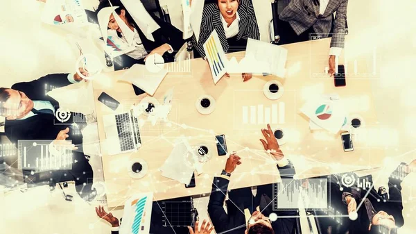 Visualisation créative des gens d'affaires lors de la réunion du personnel de l'entreprise — Photo