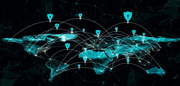 Tecnología de seguridad cibernética y protección de datos en línea en percepción innovadora — Foto de Stock