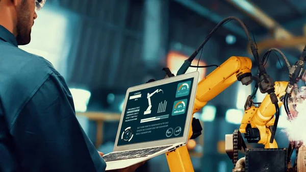 Smart industri robot rustning modernisering för innovativ fabriksteknik — Stockfoto