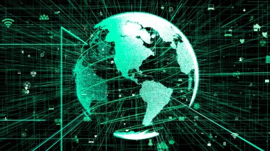 Genel çevrimiçi internet ağı ve IOT konsepti