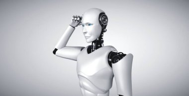 Yapay zeka robotunun bilgi verilerini analiz ettiğini düşünüyorum.