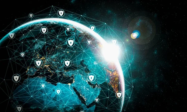 It-säkerhetsteknik och dataskydd online i innovativ uppfattning — Stockfoto