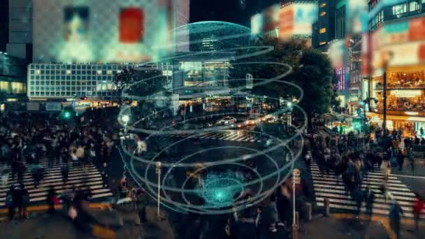 Connessione globale e modernizzazione della rete internet nelle smart city — Video Stock