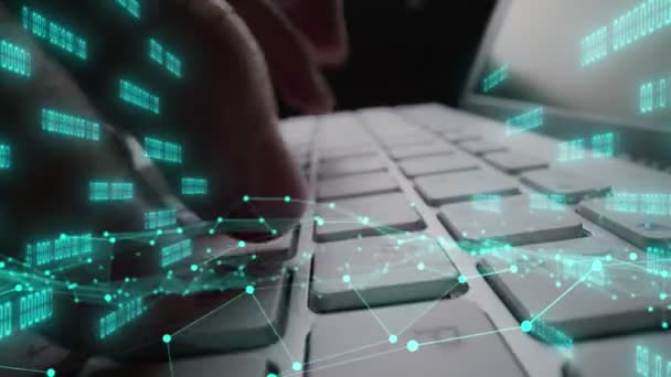 Creatief visueel van het bedrijfsleven big data en financiële analyse op de computer — Stockvideo