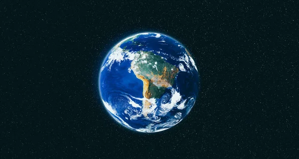 Вид земного шара планеты Земля из космоса, показывающий реалистичную поверхность Земли и карту мира — стоковое фото
