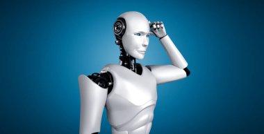 Yapay zeka robotunun bilgi verilerini analiz ettiğini düşünüyorum.