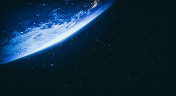 Planet jord jordklotet vy från rymden visar realistisk jord yta och världskarta — Stockfoto