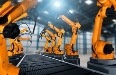 Fabrika üretim hattında montaj için mekanize endüstri robot kolu