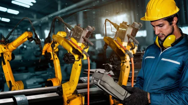 Modernización inteligente de brazos robóticos para tecnología de fábrica digital —  Fotos de Stock