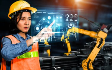 Dijital endüstri ve fabrika robotik teknolojisi için gelişmiş robot kol sistemi