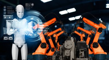 Mekanize endüstri robotu ve robot silahları fabrika üretiminde kullanılacak. .