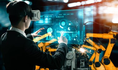 Dijital endüstri ve fabrika robotik teknolojisi için gelişmiş robot kol sistemi