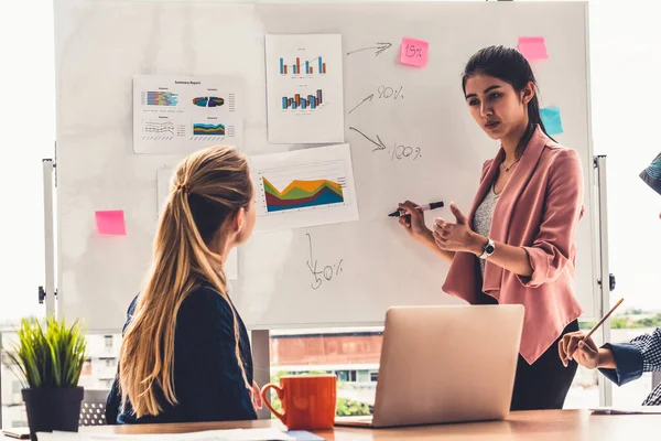 Multicultural working group in teamwork meeting. — Stock Photo, Image