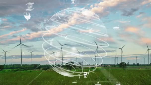 Jövőbeli környezetmegőrzés és megújuló energiaforrások korszerűsítése — Stock videók