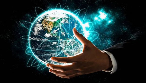 Global network connection covering earth with link of innovative perception