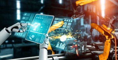 Mekanize endüstri robotu ve robot silahları fabrika üretiminde kullanılacak. .