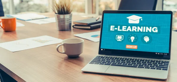 E-learning és online oktatás a hallgatói és egyetemi koncepció számára. — Stock Fotó