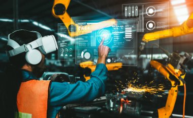 Dijital endüstri ve fabrika robotik teknolojisi için gelişmiş robot kol sistemi