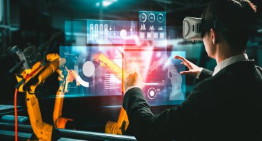 Dijital endüstri ve fabrika robotik teknolojisi için gelişmiş robot kol sistemi