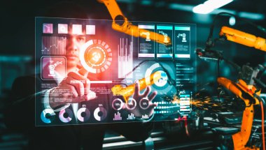 Dijital endüstri ve fabrika robotik teknolojisi için gelişmiş robot kol sistemi