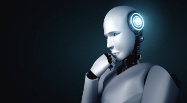 Yapay zeka robotunun bilgi verilerini analiz ettiğini düşünüyorum.