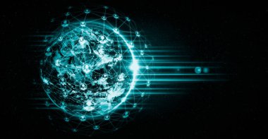 Yenilikçi algıda insanlar ağ ve küresel dünya bağlantısı