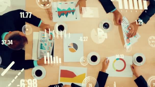 Kreative Visualisierung von Geschäftsleuten in der Mitarbeiterversammlung — Stockvideo